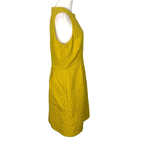 ELIZA J Women Sleeveless Knee Length Dress Zip Back Lined Sz 12 Yellow 66-16 - Picture 5 of 13